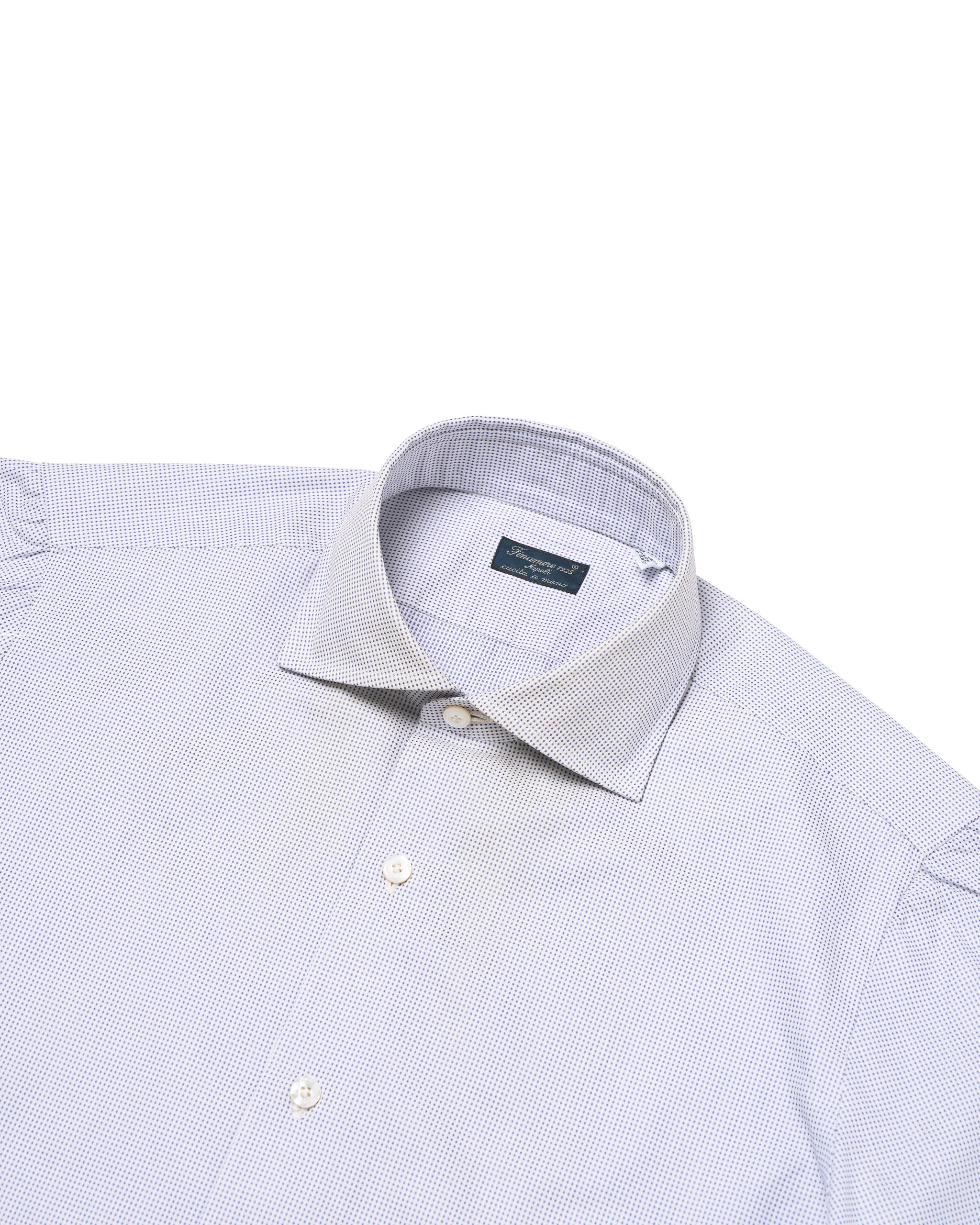 Shirt Spread collar - White with black dots poplin - Cotton