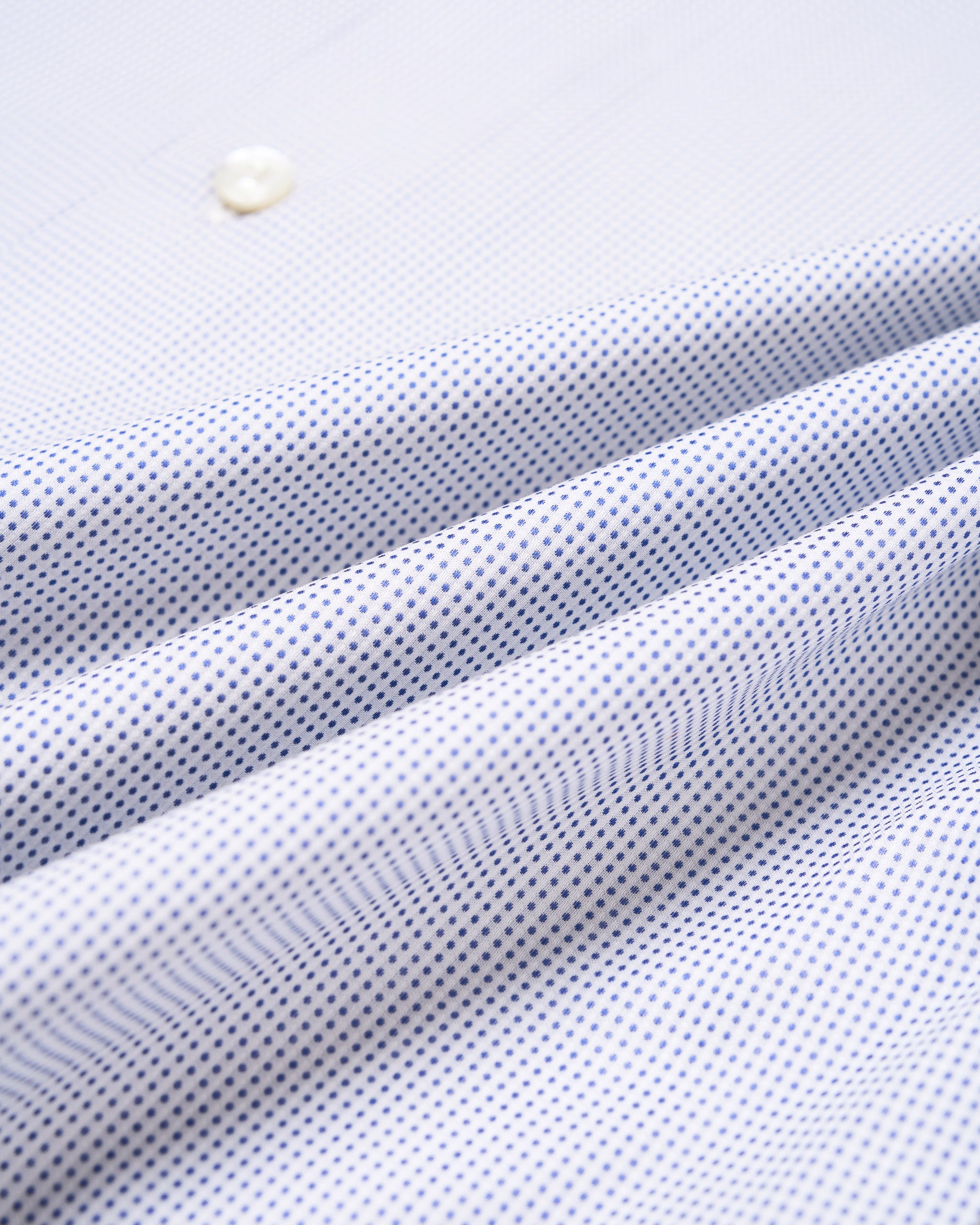 Shirt Spread collar - White with black dots poplin - Cotton