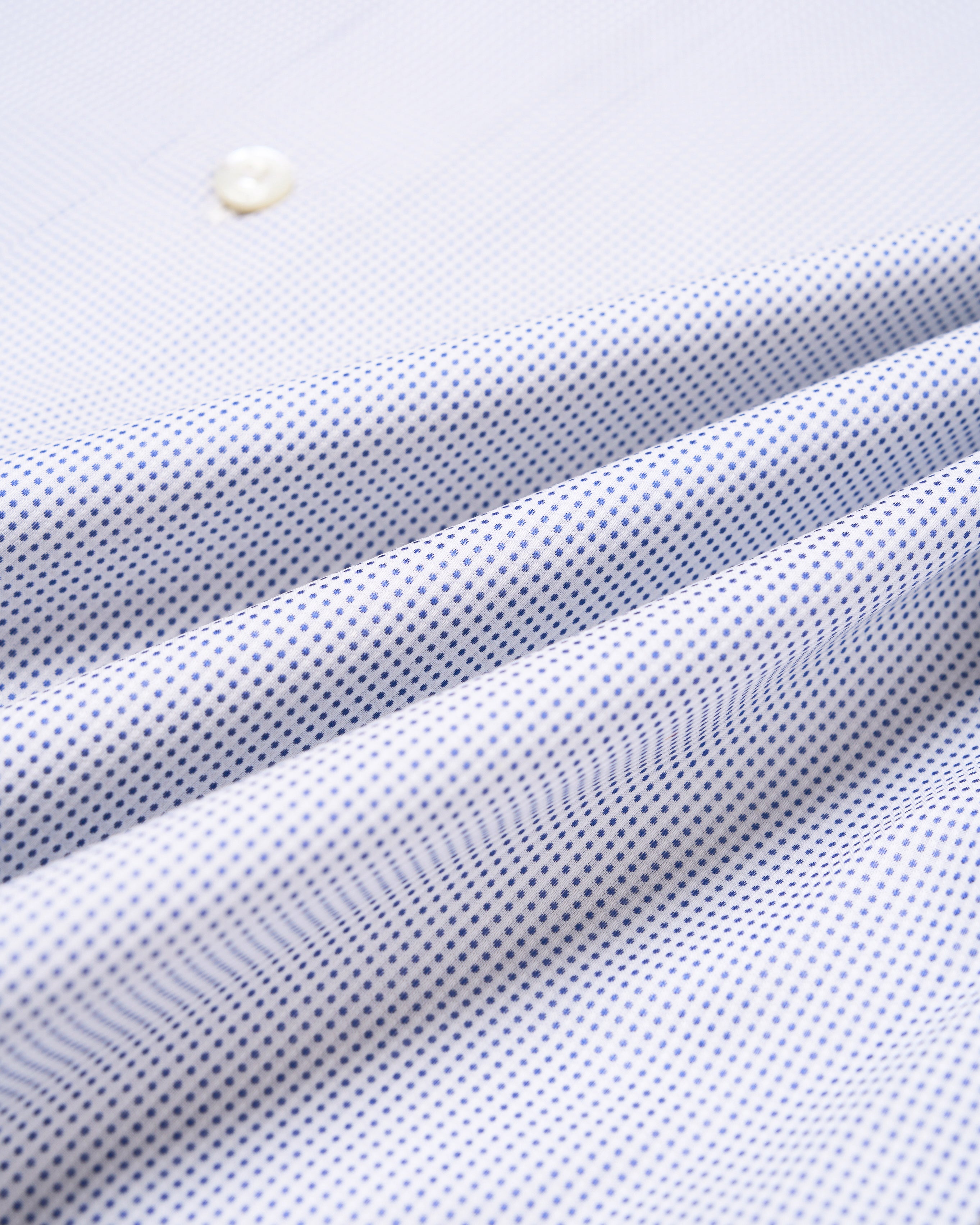 Shirt Spread collar - White with black dots poplin - Cotton