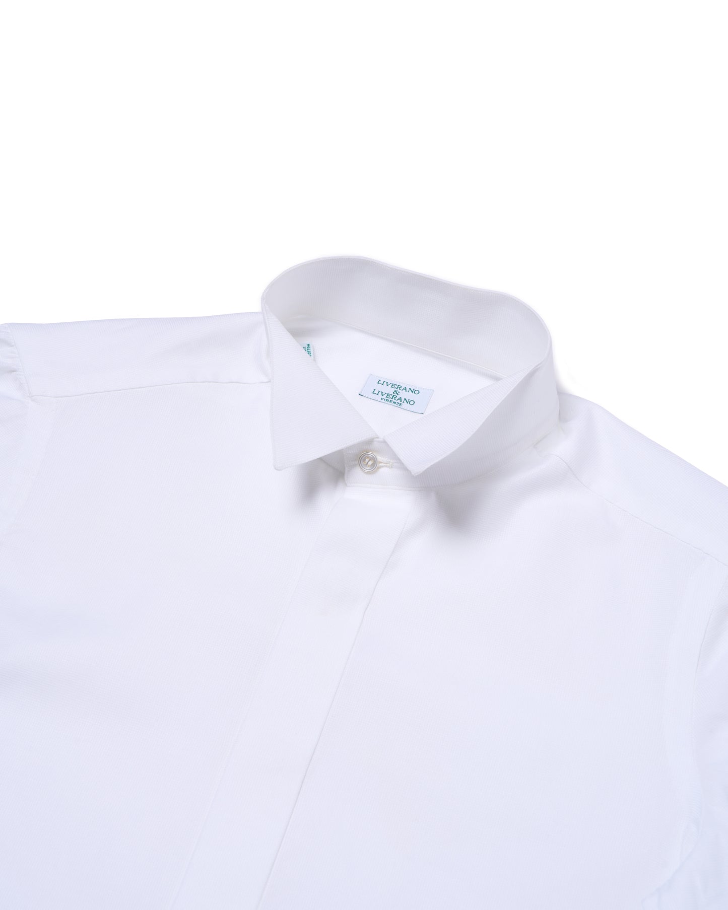 Wing collar shirt - White poplin cotton