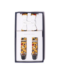 Suspender - Clip - Yellow Teddy with white leather