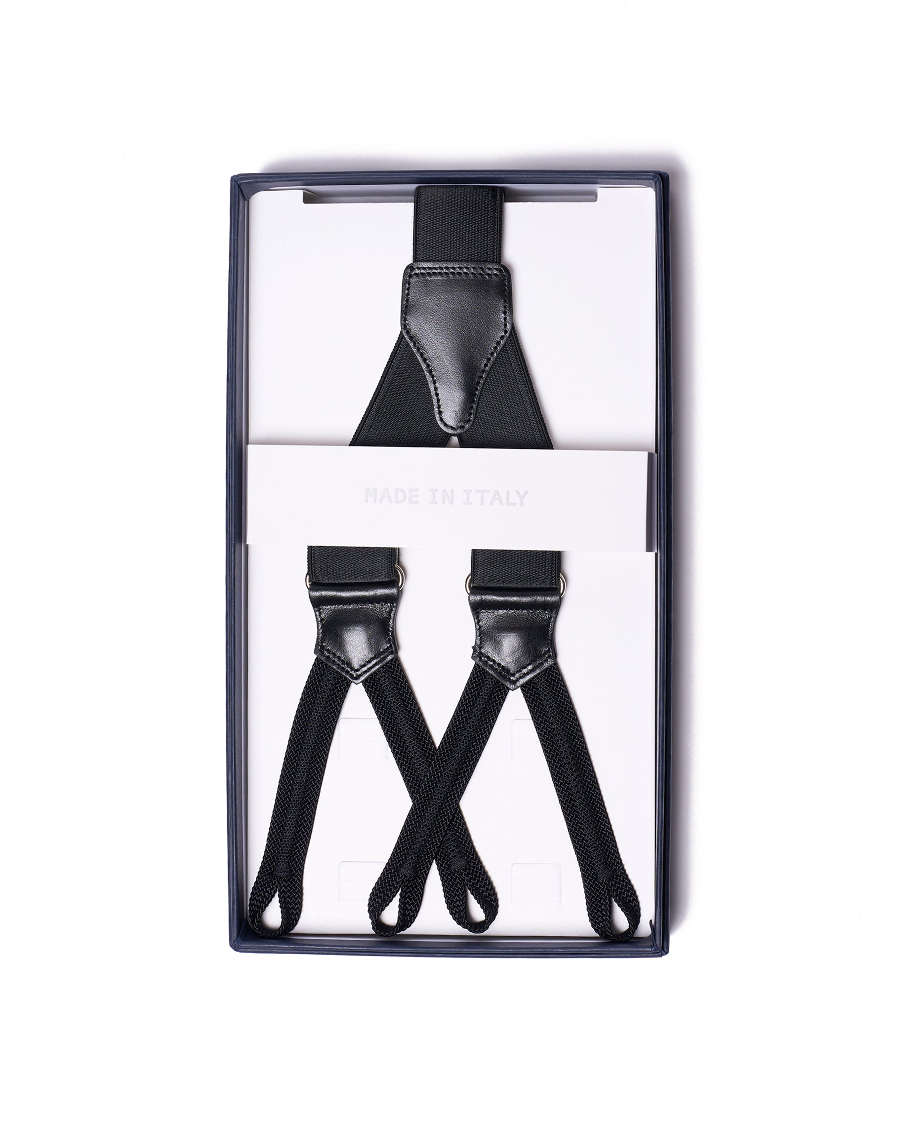 Braces - Elastic - Black with black leather