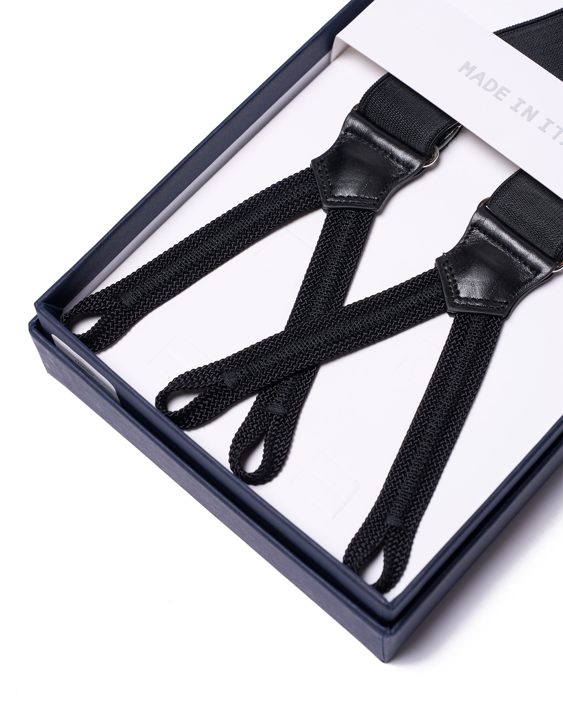 Braces - Elastic - Black with black leather