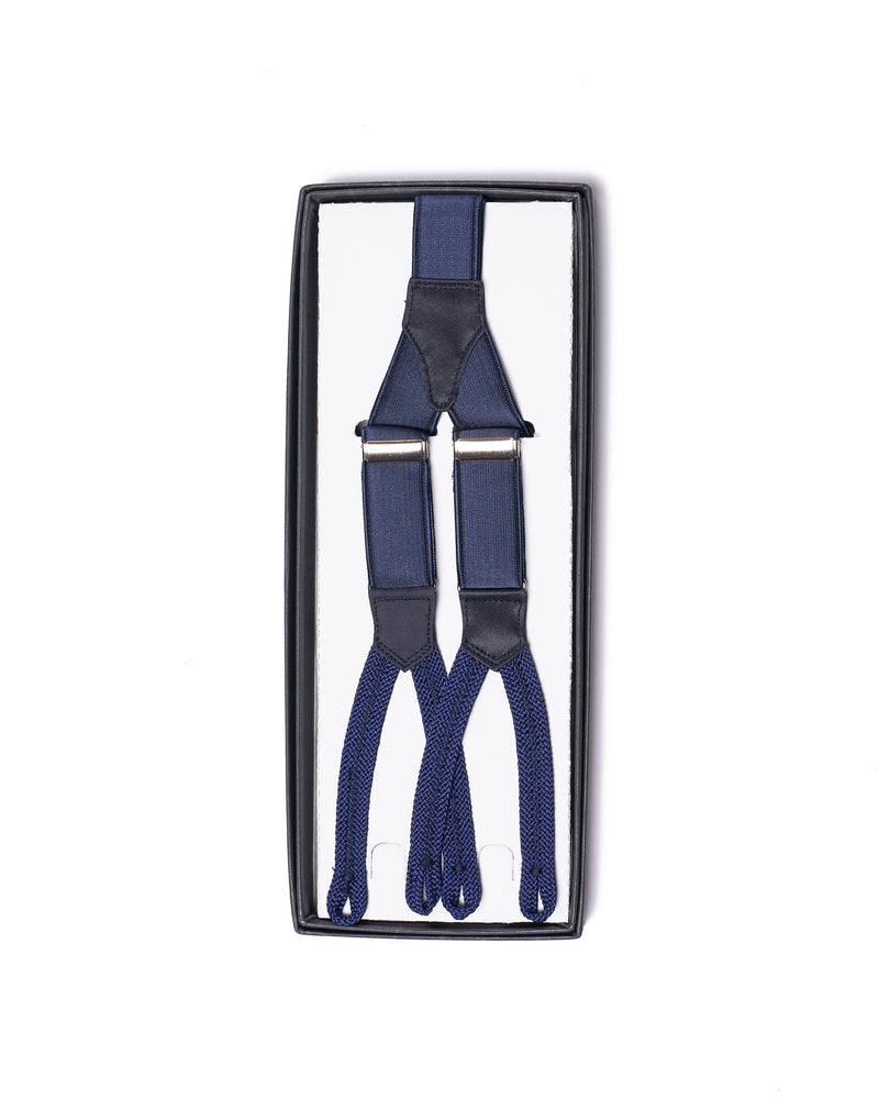 Braces - Elastic Strap - Navy strap and navy leather