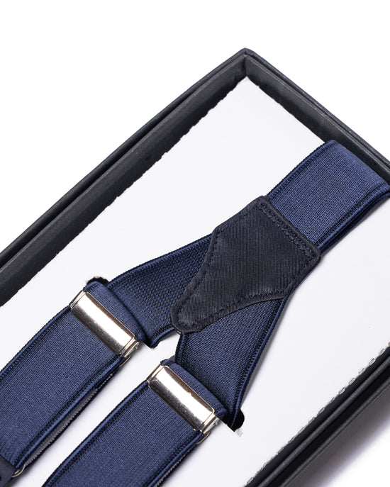 Braces - Elastic Strap - Navy strap and navy leather