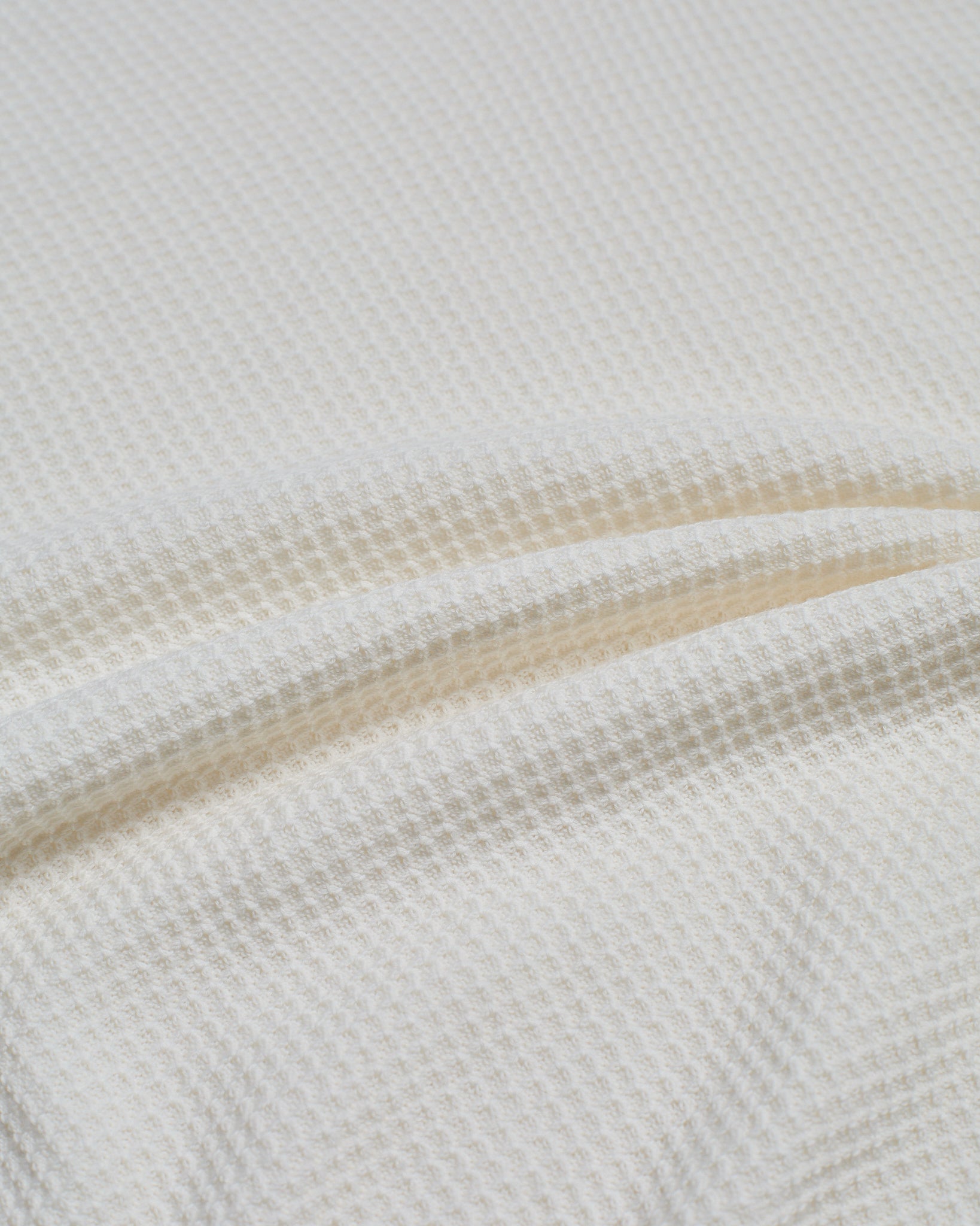 Knitted wave cotton polo - White