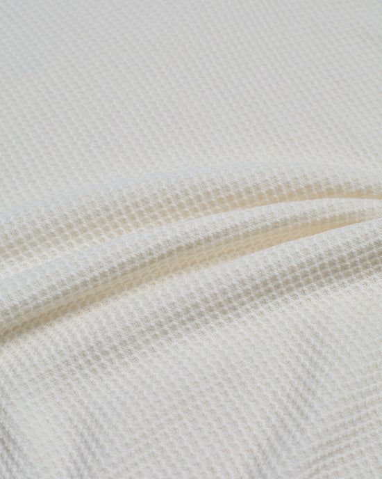 Knitted wave cotton polo - White