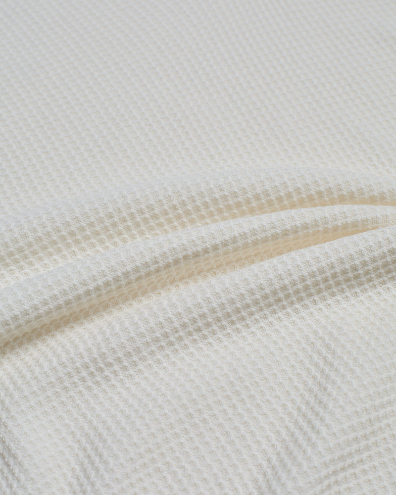 Knitted wave cotton polo - White