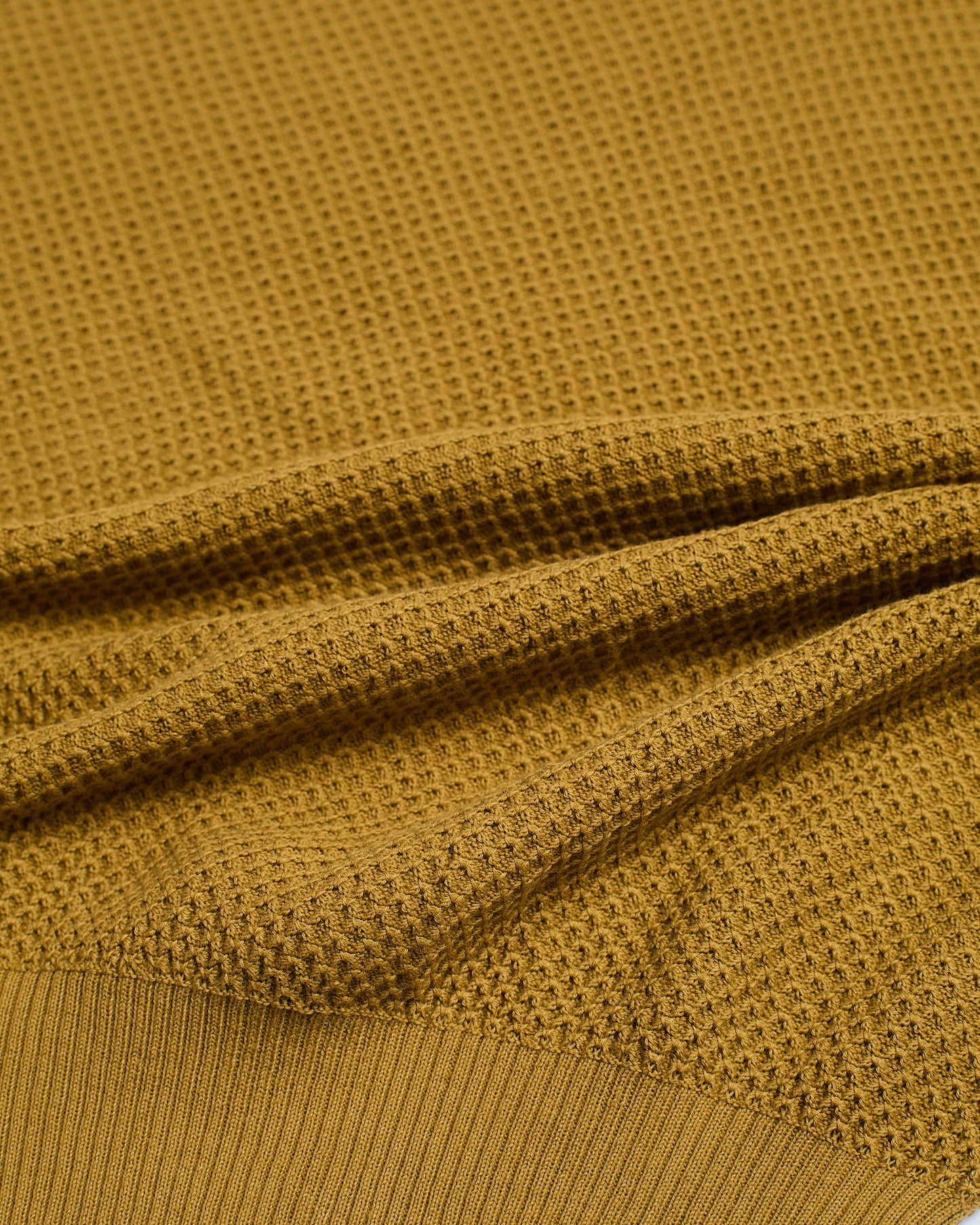 Knitted wave cotton polo - Olive green