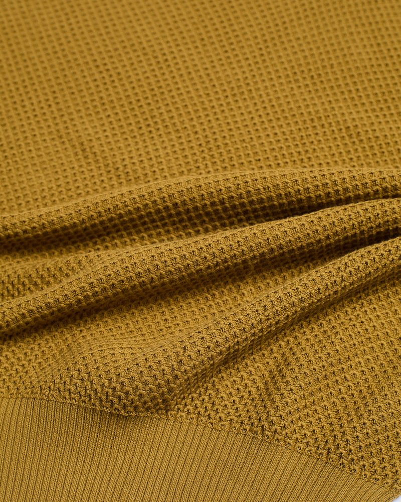 Knitted wave cotton polo - Olive green