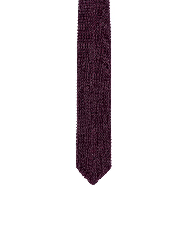 Tie - Knitted silk - Purple