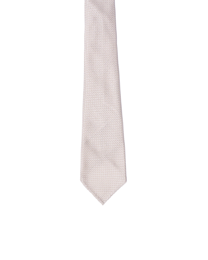 Grenadine tie - 7 Fold - Offwhite large weave