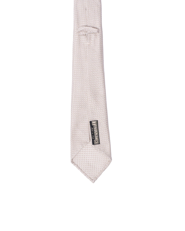 Grenadine tie - 7 Fold - Offwhite large weave