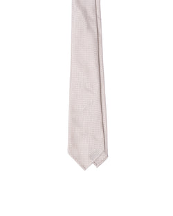 Grenadine tie - 7 Fold - Offwhite large weave