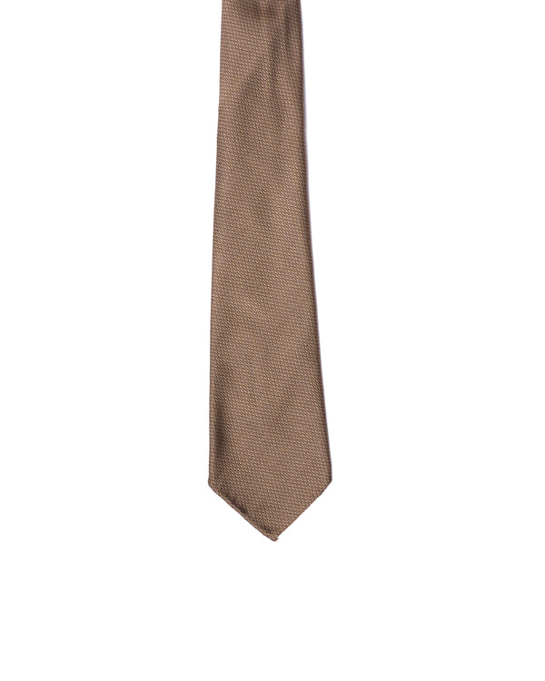 Grenadine tie - 7 Fold - Plain amber fine weave