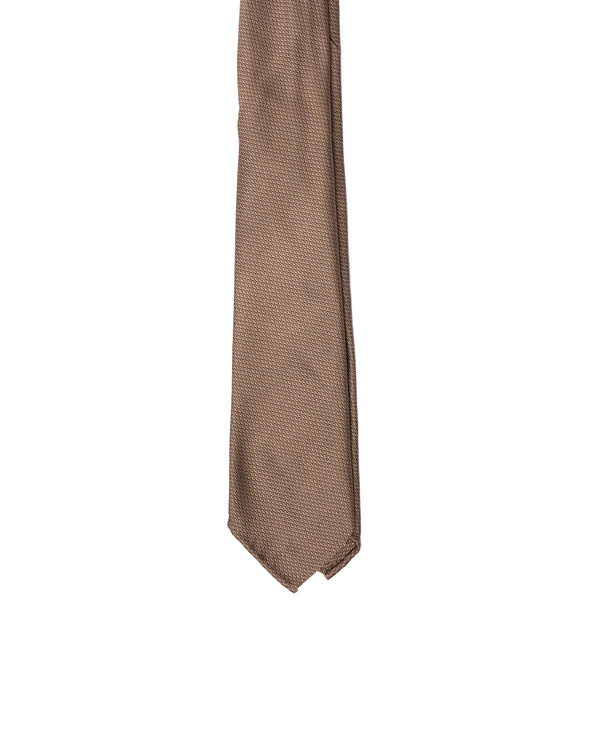 Grenadine tie - 7 Fold - Plain amber fine weave