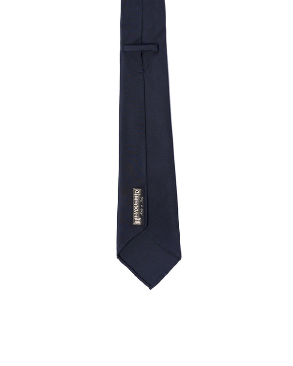 Jacquard tie - 7 Fold - Plain Navy twill