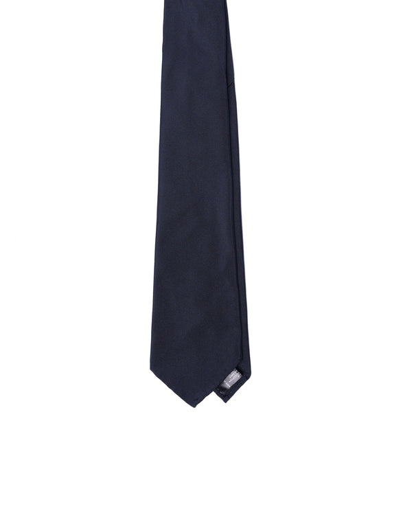 Jacquard tie - 7 Fold - Plain Navy twill