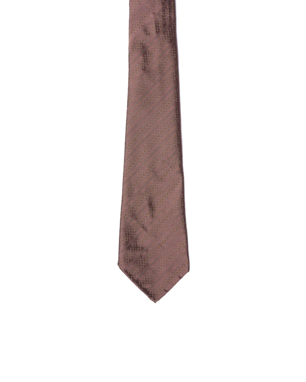 Jacquard tie - 7 Fold - Rose gold with amber line