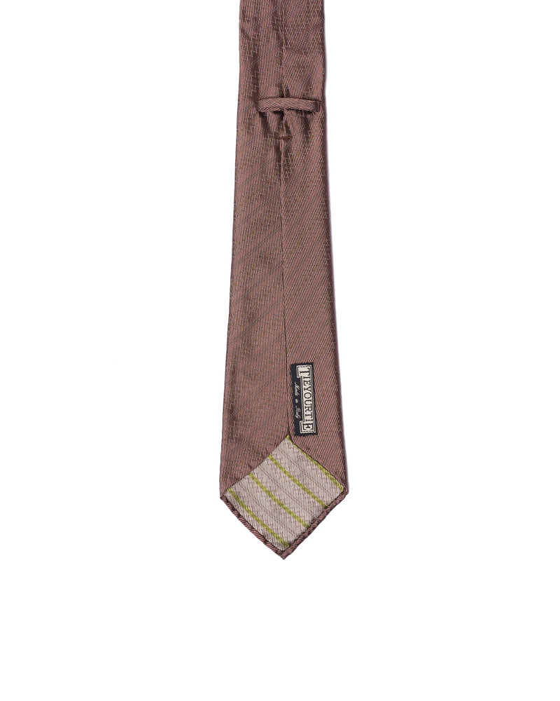 Jacquard tie - 7 Fold - Rose gold with amber line