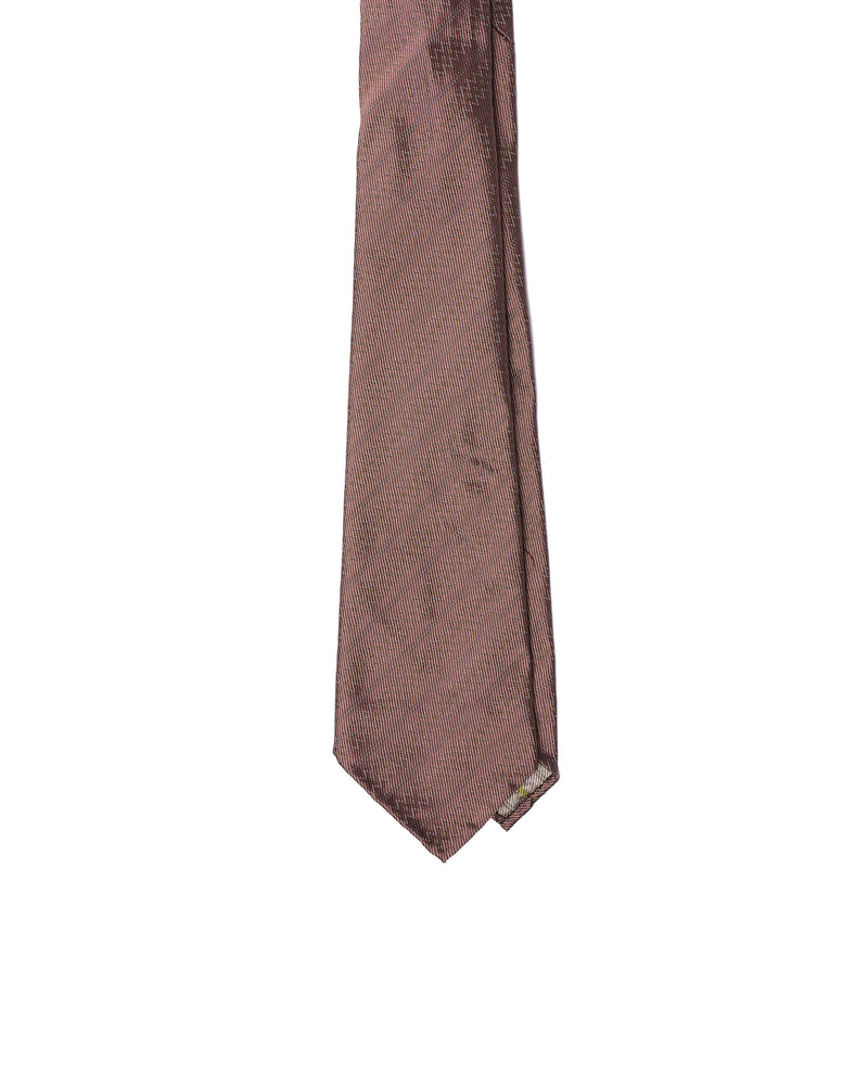 Jacquard tie - 7 Fold - Rose gold with amber line