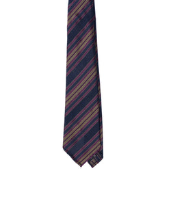 Grenadine tie - 7 Fold - Purple stripe with navy blue