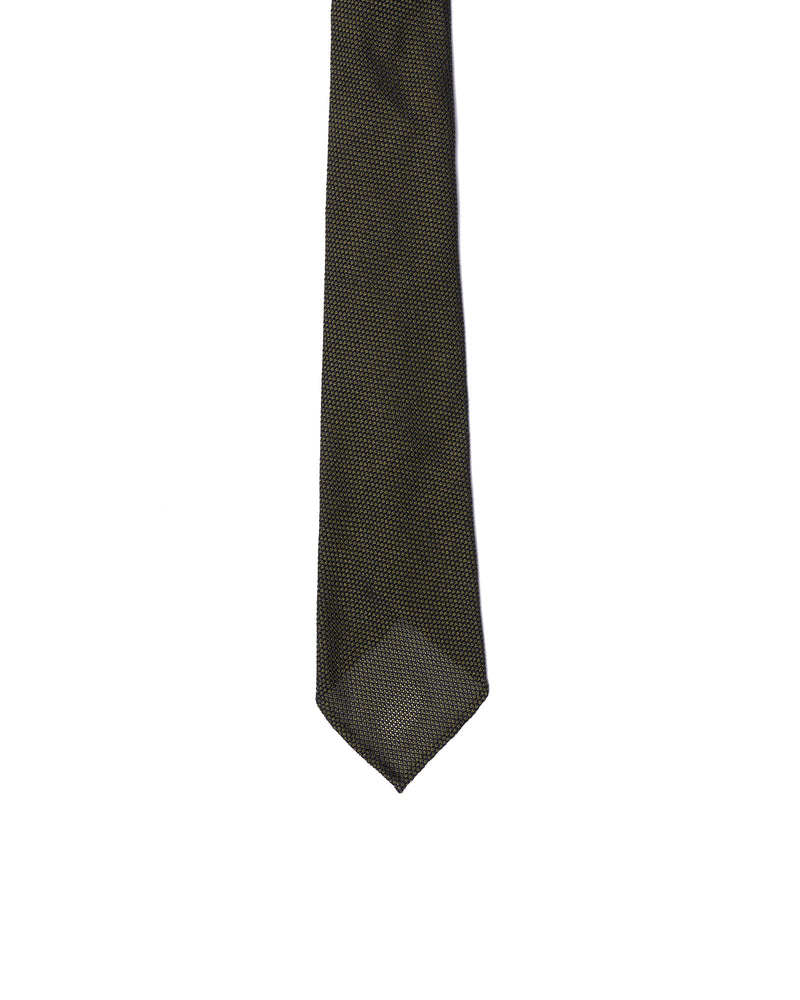 Grenadine tie - 7 Fold - Olive fine weave