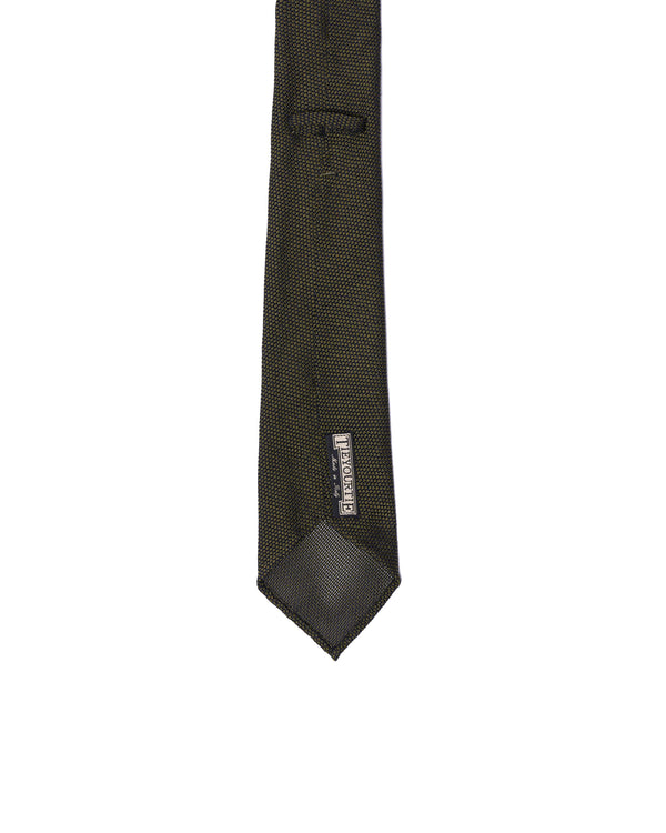 Grenadine tie - 7 Fold - Olive fine weave