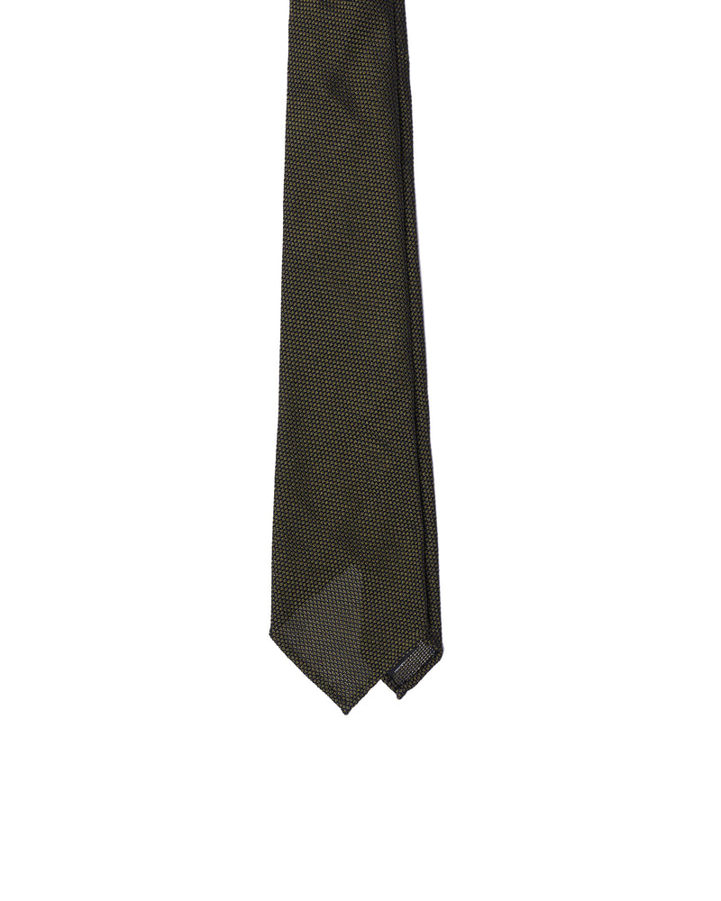 Grenadine tie - 7 Fold - Olive fine weave