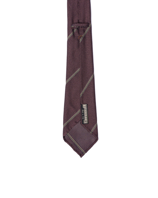 Grenadine tie - 7 Fold - Blue stripe with pink