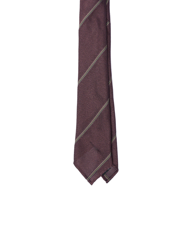 Grenadine tie - 7 Fold - Blue stripe with pink