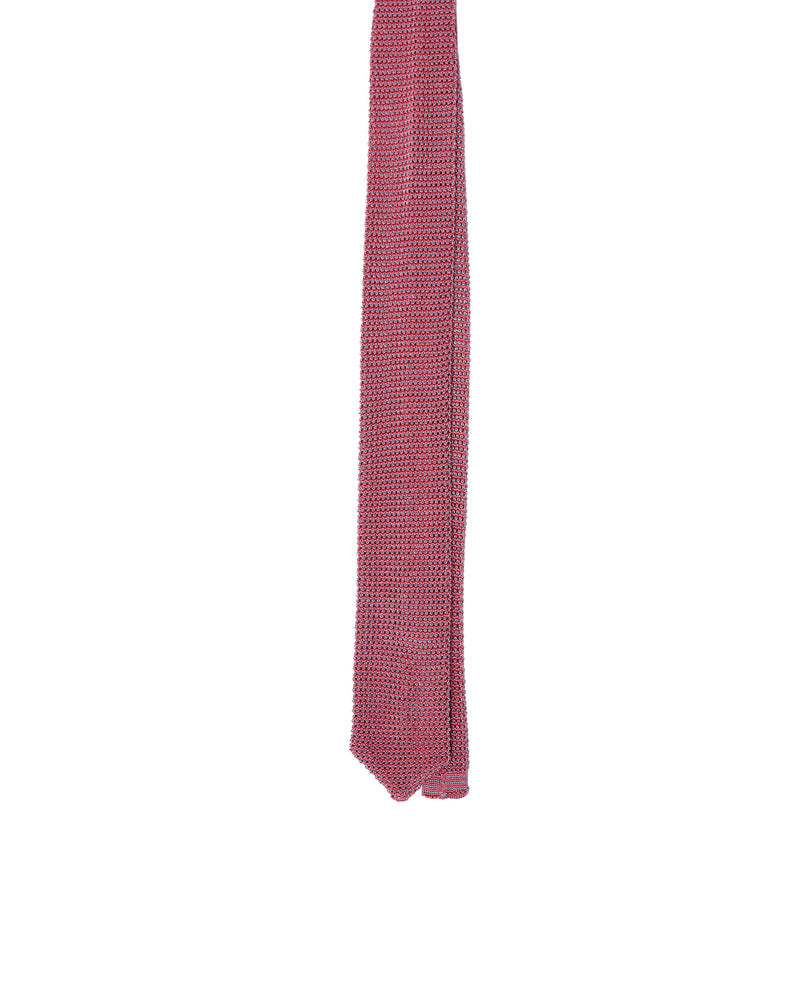 Knitted tie - Pink with azzuro blue