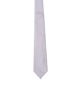 Tie - 3 Fold - Grenadine silk - Silver small grain