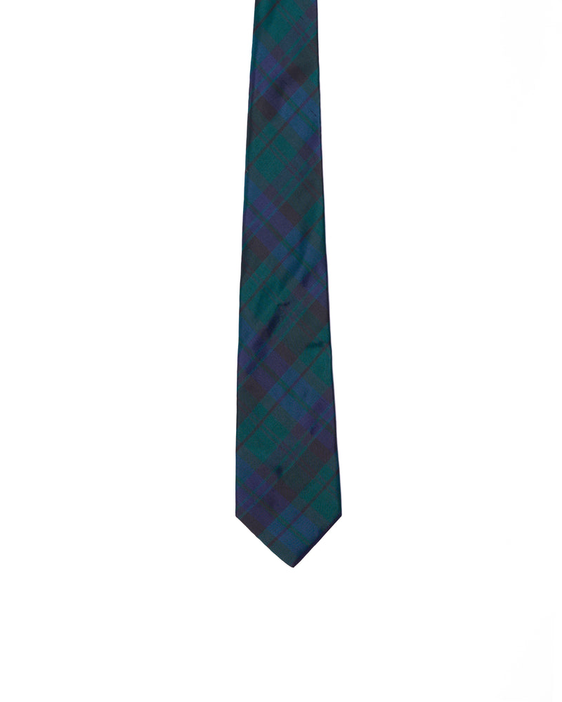 Tie - 3 Fold - Printed silk - Green, black and blue gradient