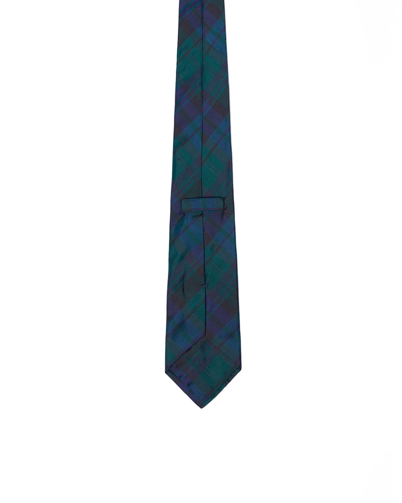 Tie - 3 Fold - Printed silk - Green, black and blue gradient