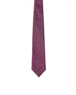 Tie - 3 Fold - Jacquard silk - Wave red and navy