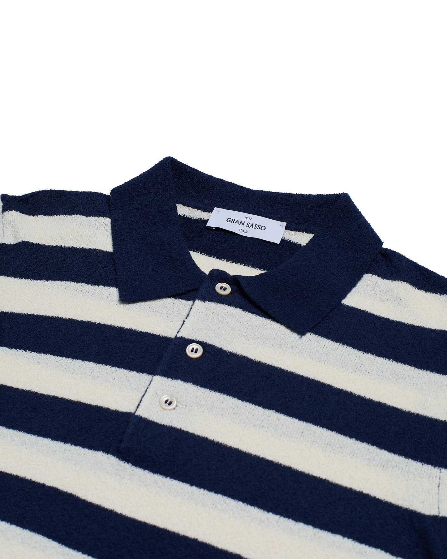 Terry cloth polo - Navy blue stripe