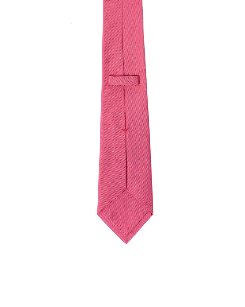 Tie - 3 Fold - Jacquard silk - Twill medium pink