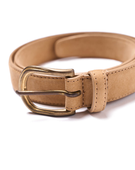 Belt - Beige Suede - Gold buckle