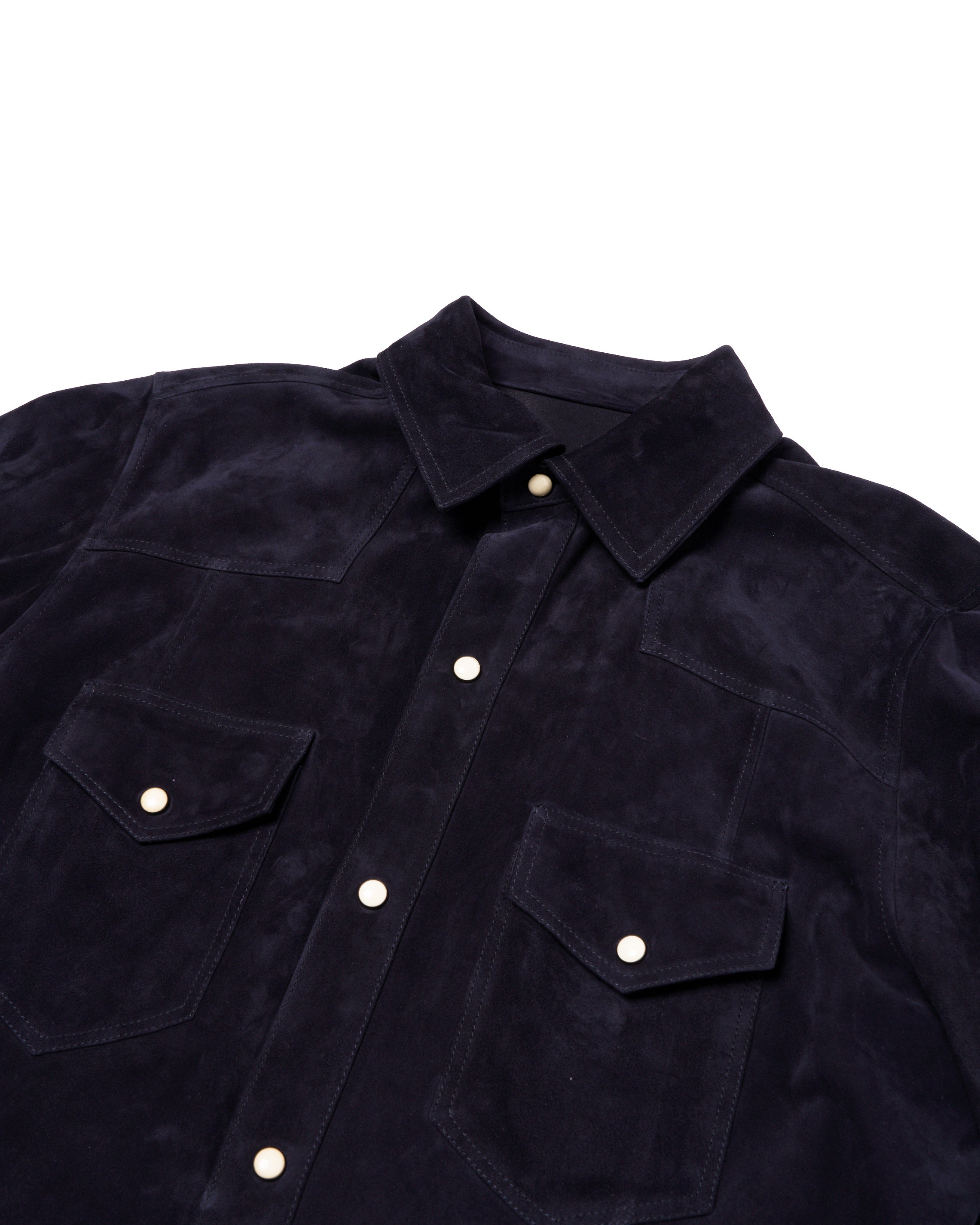 Rifugio - Suede leather shirt - Midnight blue