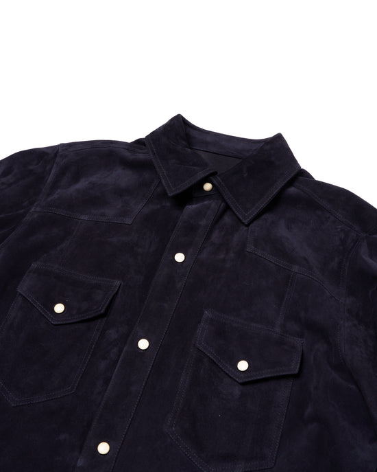 Rifugio - Suede leather shirt - Midnight blue