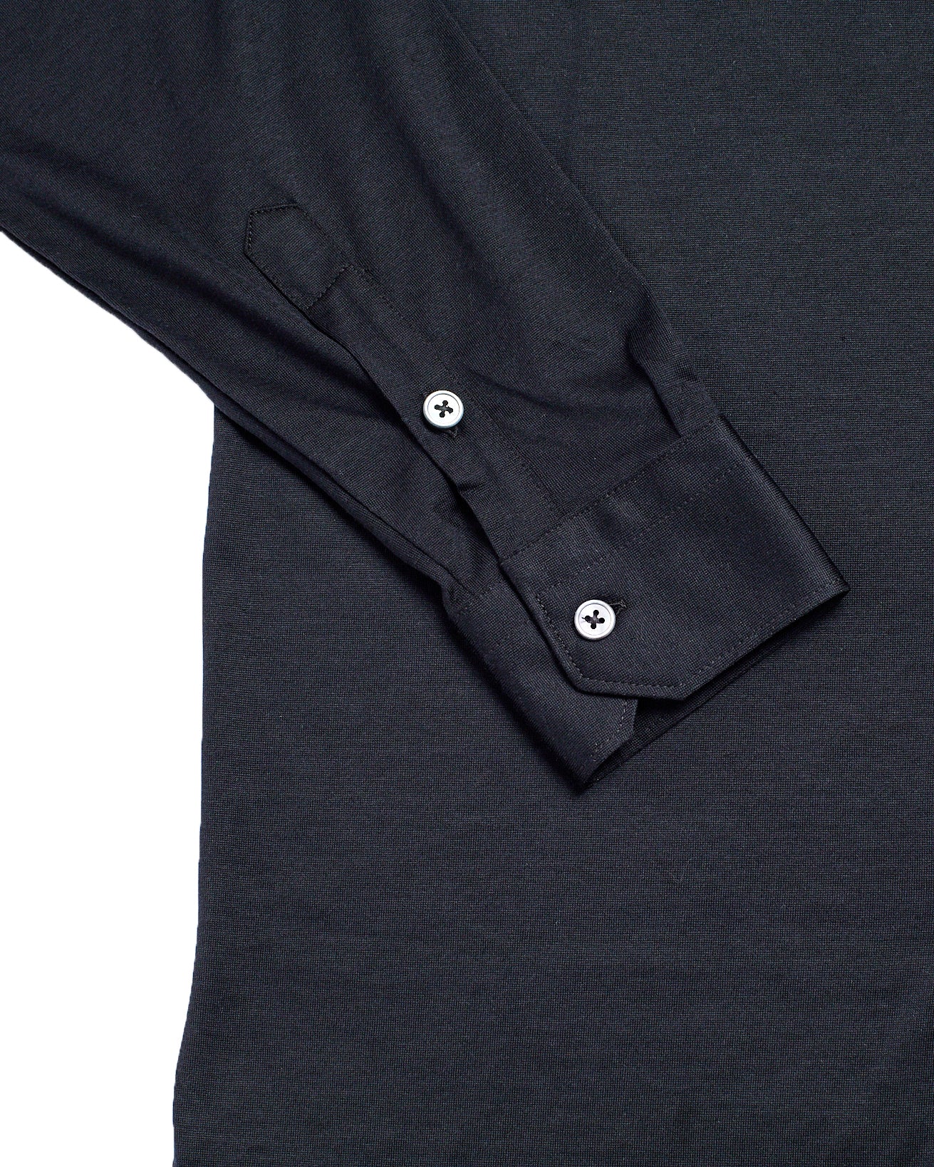 Long sleeve silk and cotton jersey shirt - Black