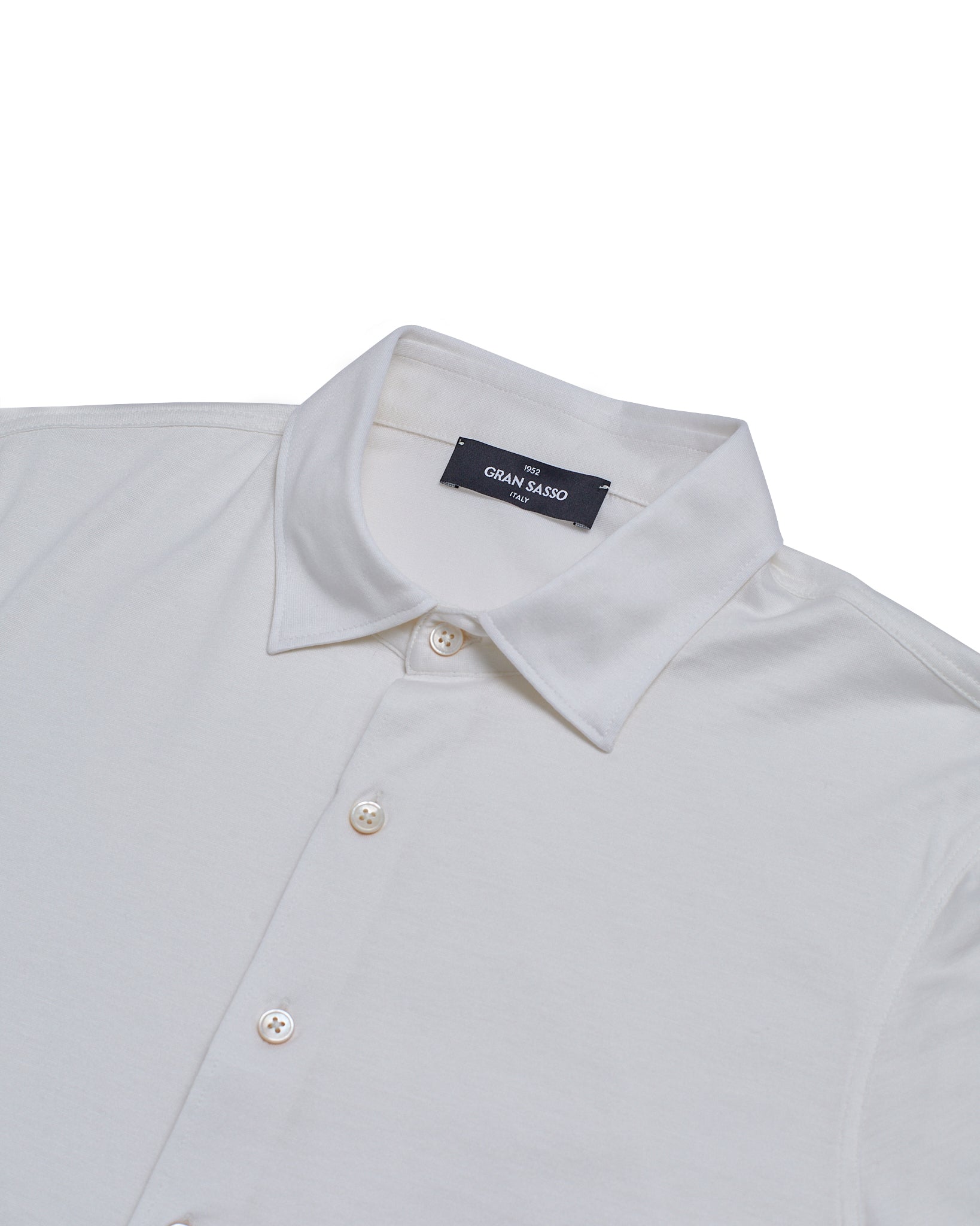 Long sleeve silk and cotton jersey shirt - Off white