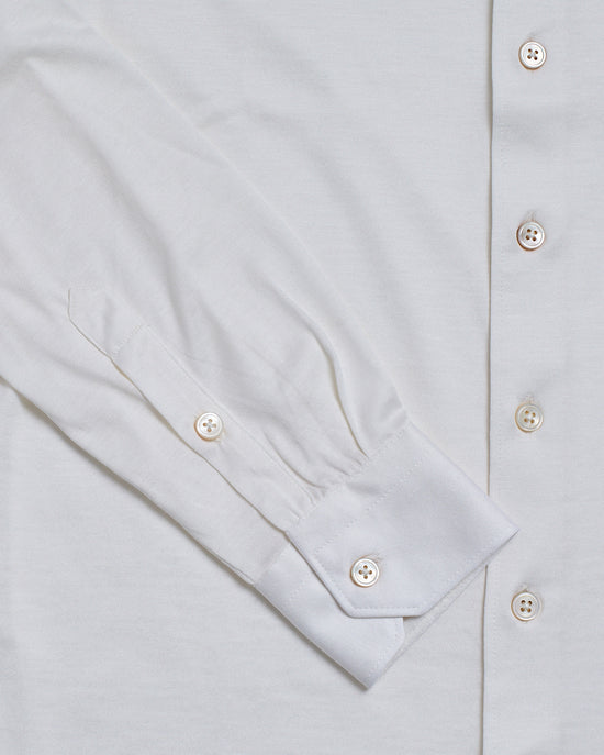 Long sleeve silk and cotton jersey shirt - Off white