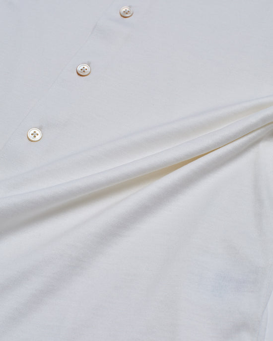 Long sleeve silk and cotton jersey shirt - Off white