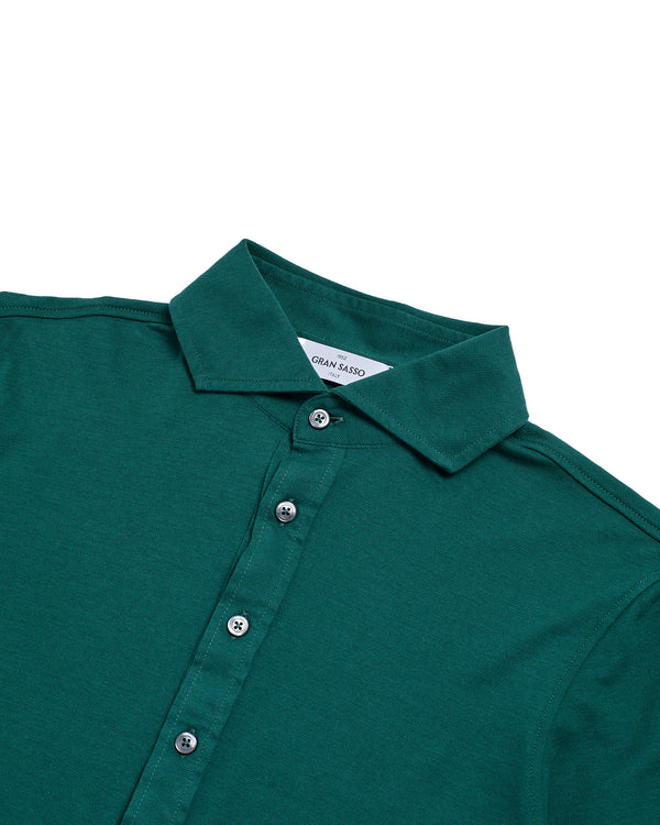 Pique cotton polo - Forest green