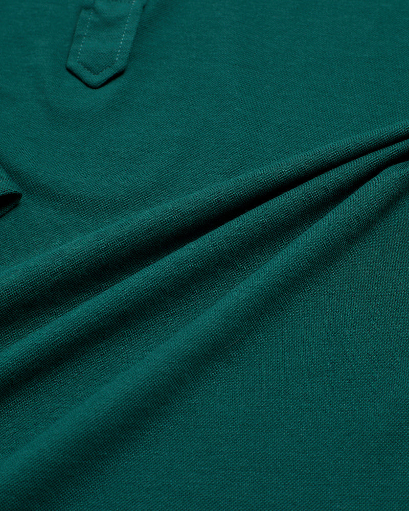 Pique cotton polo - Forest green