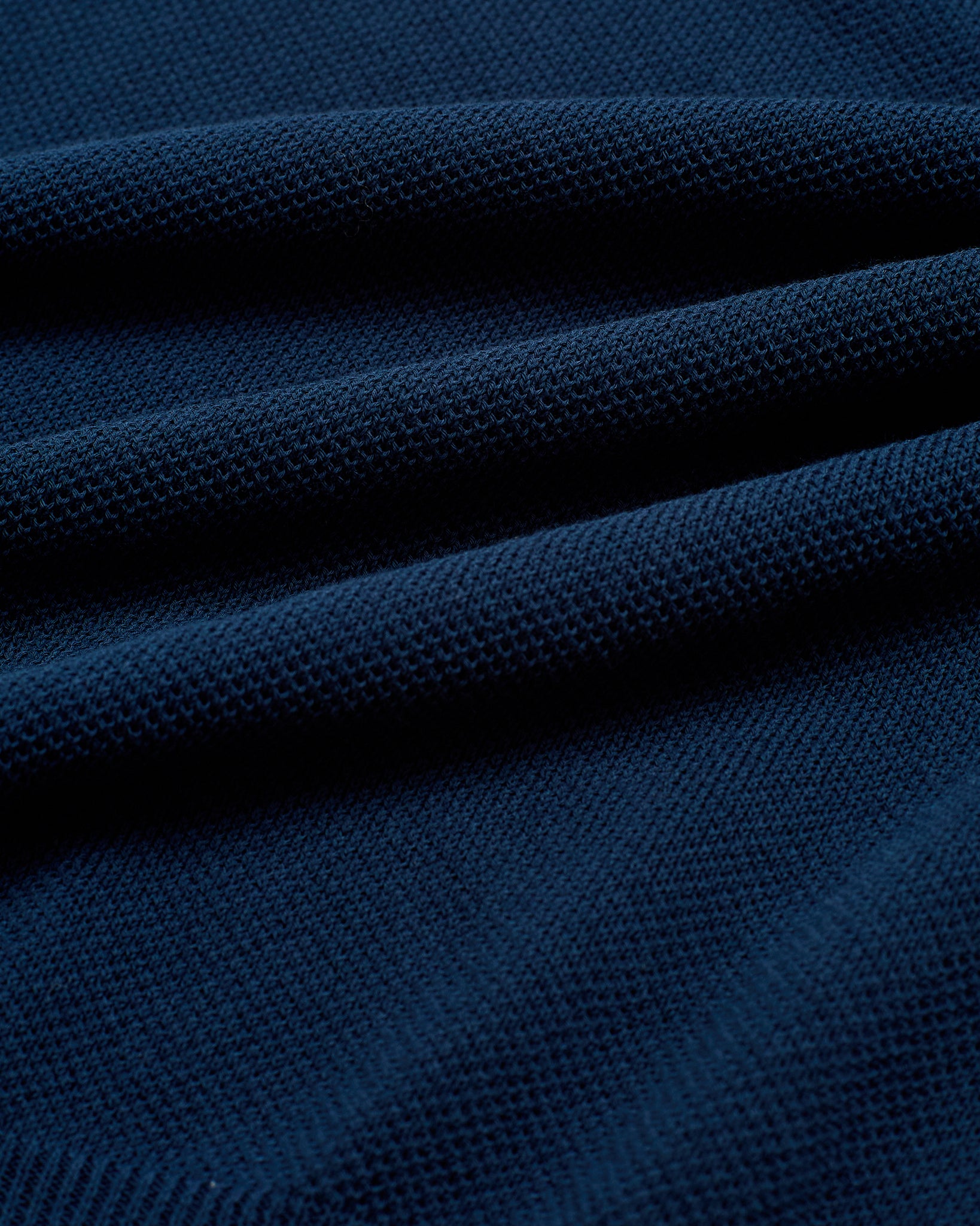 Knitted cotton polo pique - Night blue