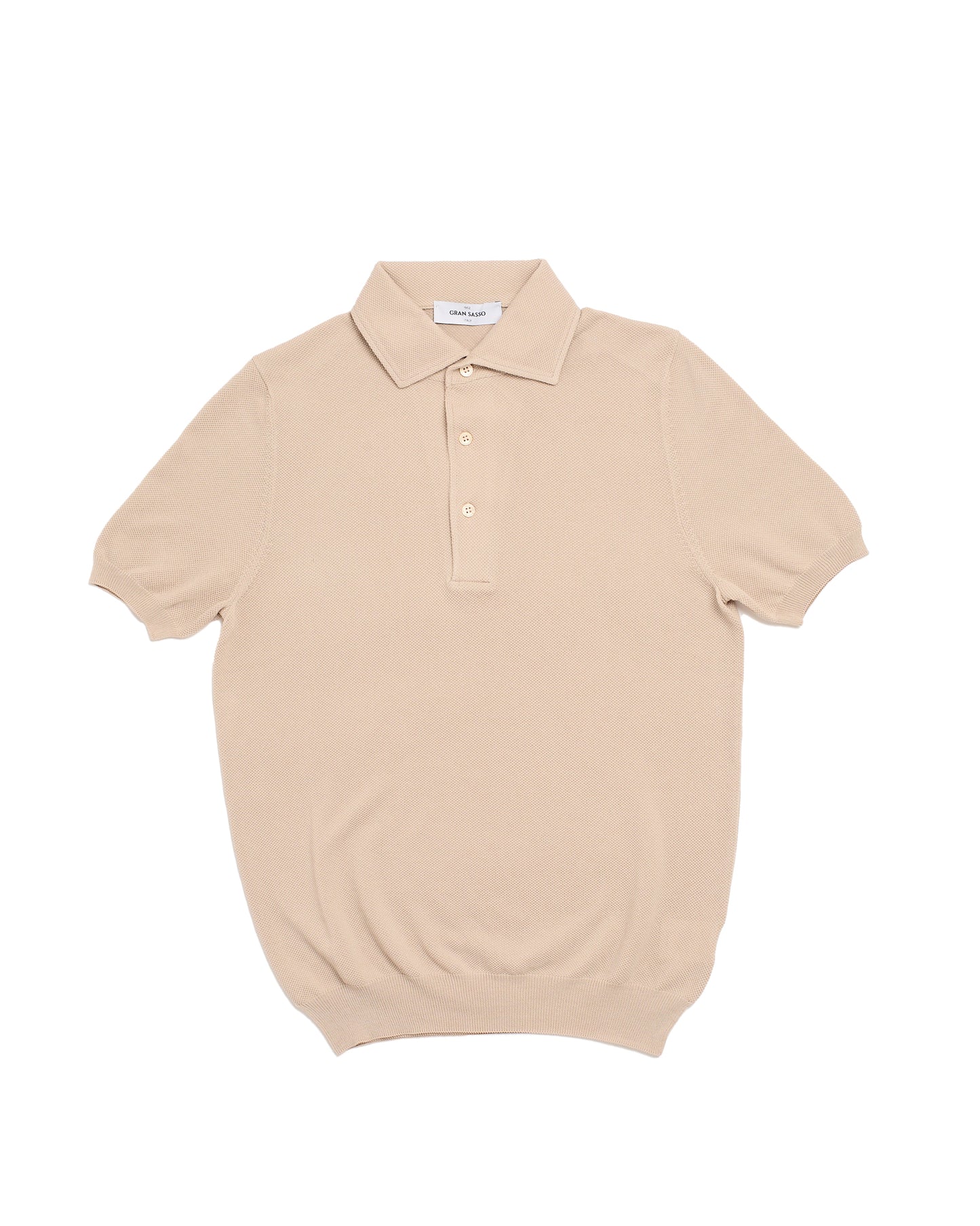 Knitted cotton polo pique - Off white