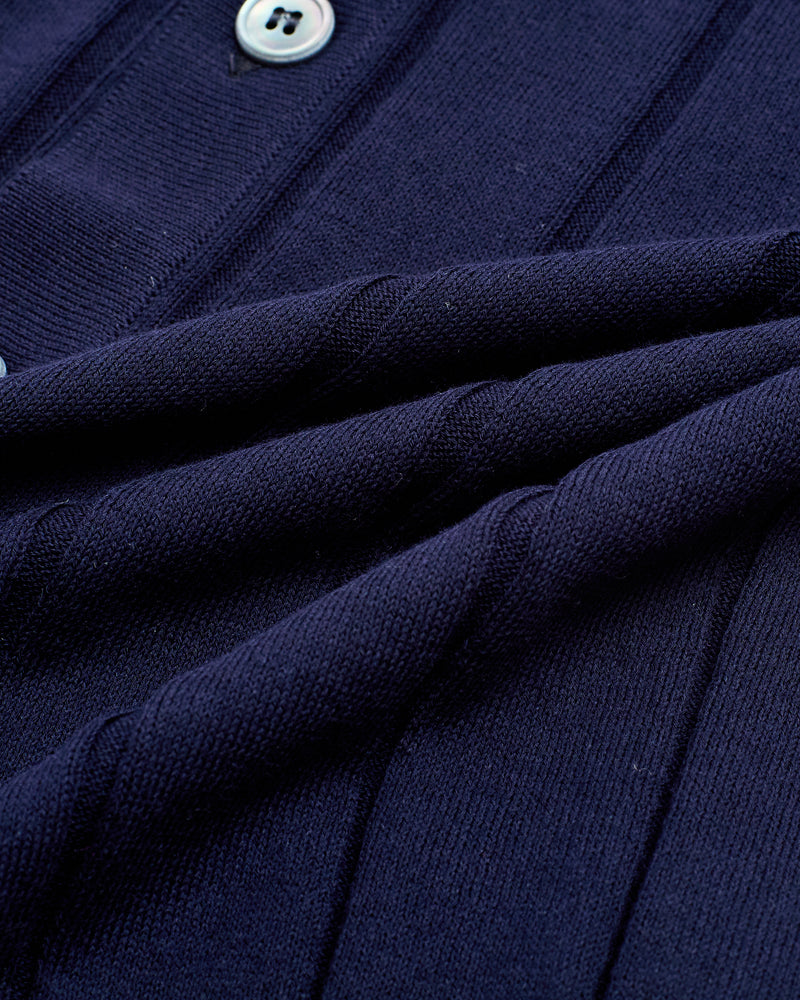 Shirt - Knitted ribbed - Navy blue - CO